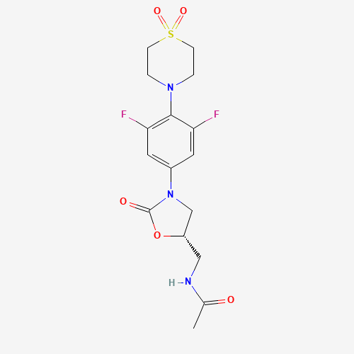 N-[[(5S)-3-[4-(1,1-dioxo-1,4-thiazinan-4-yl)-3,5-difluorophenyl]-2-oxo-1,3-oxazolidin-5-yl]methyl]acetamide (CAS: 383199-88-0) - Related Chemical Product