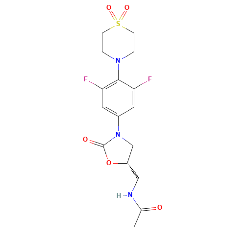 N-[[(5S)-3-[4-(1,1-dioxo-1,4-thiazinan-4-yl)-3,5-difluorophenyl]-2-oxo-1,3-oxazolidin-5-yl]methyl]acetamide (CAS: 383199-88-0) - Related Chemical Product