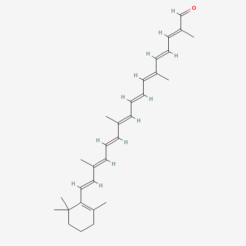 (2E,4E,6E,8E,10E,12E,14E,16E)-2,6,11,15-tetramethyl-17-(2,6,6-trimethylcyclohexen-1-yl)heptadeca-2,4,6,8,10,12,14,16-octaenal (CAS: 1107-26-2) - Related Chemical Product