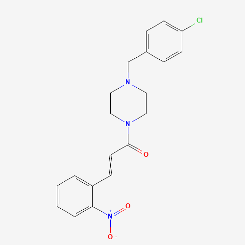 (E)-1-[4-[(4-chlorophenyl)methyl]piperazin-1-yl]-3-(2-nitrophenyl)prop-2-en-1-one (CAS: 960356-21-2) - Related Chemical Product