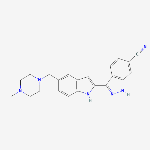 (3E)-3-[5-[(4-methylpiperazin-1-yl)methyl]indol-2-ylidene]-1,2-dihydroindazole-6-carbonitrile (CAS: 1121657-91-7) - Related Chemical Product