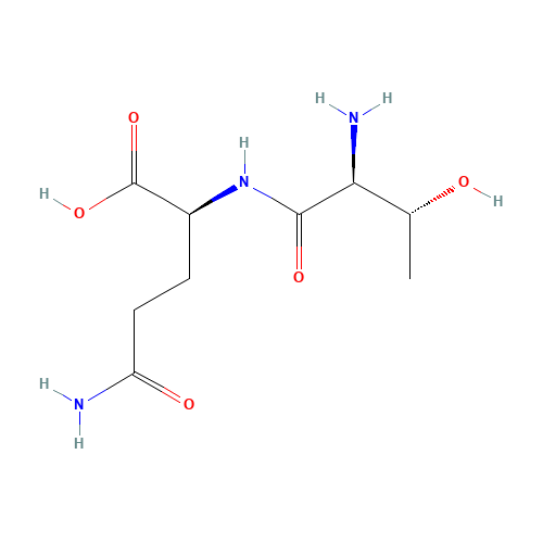 (2S)-5-amino-2-[[(2S,3R)-2-amino-3-hydroxybutanoyl]amino]-5-oxopentanoic acid (CAS: 96337-79-0) - Chemical Structure and Molecular Formula 