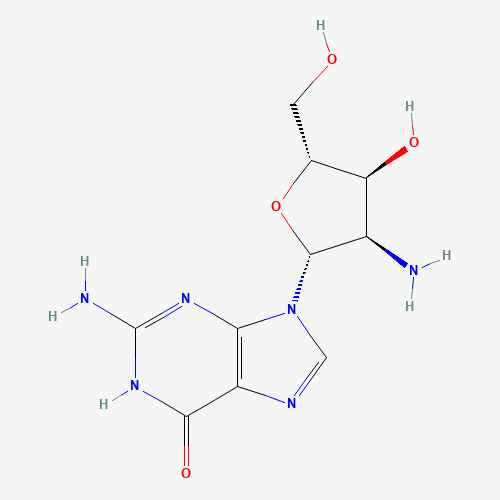 2-amino-9-[(2R,3R,4S,5R)-3-amino-4-hydroxy-5-(hydroxymethyl)oxolan-2-yl]-3H-purin-6-one (CAS: 60966-26-9) - Related Chemical Product