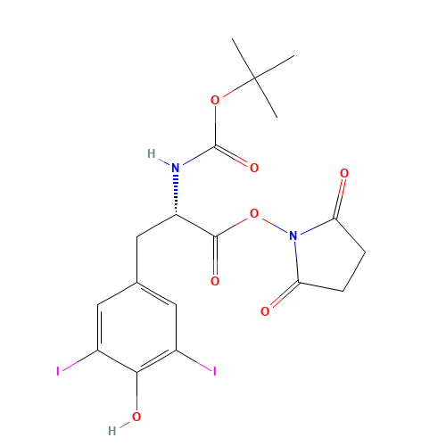 (2,5-dioxopyrrolidin-1-yl) (2S)-3-(4-hydroxy-3,5-diiodophenyl)-2-[(2-methylpropan-2-yl)oxycarbonylamino]propanoate (CAS: 163679-35-4) - Related Chemical Product