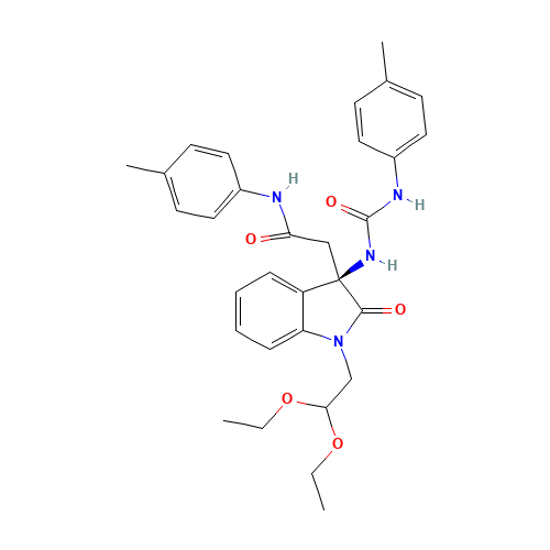 2-[(3R)-1-(2,2-diethoxyethyl)-3-[(4-methylphenyl)carbamoylamino]-2-oxoindol-3-yl]-N-(4-methylphenyl)acetamide (CAS: 199800-49-2) - Related Chemical Product