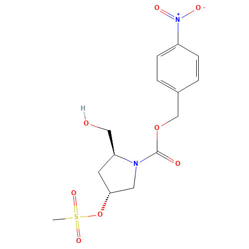 (4-nitrophenyl)methyl (2S,4R)-2-(hydroxymethyl)-4-methylsulfonyloxypyrrolidine-1-carboxylate (CAS: 127626-37-3) - Related Chemical Product