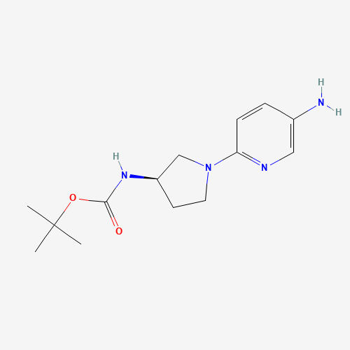 tert-butyl N-[(3R)-1-(5-aminopyridin-2-yl)pyrrolidin-3-yl]carbamate (CAS: 1004621-13-9) - Related Chemical Product