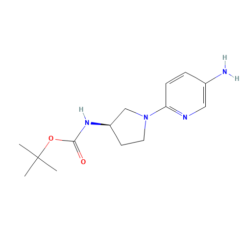 tert-butyl N-[(3R)-1-(5-aminopyridin-2-yl)pyrrolidin-3-yl]carbamate (CAS: 1004621-13-9) - Related Chemical Product