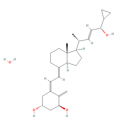 (1R,3S,5Z)-5-[(2E)-2-[(1R,3aS,7aR)-1-[(E,2R,5S)-5-cyclopropyl-5-hydroxypent-3-en-2-yl]-7a-methyl-2,3,3a,5,6,7-hexahydro-1H-inden-4-ylidene]ethylidene]-4-methylidenecyclohexane-1,3-diol;hydrate (CAS: 147657-22-5) - Related Chemical Product