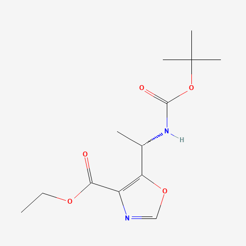 ethyl 5-[(1S)-1-[(2-methylpropan-2-yl)oxycarbonylamino]ethyl]-1,3-oxazole-4-carboxylate (CAS: 672310-07-5) - Related Chemical Product