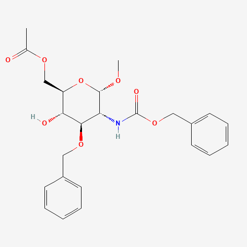 [(2R,3S,4R,5R,6S)-3-hydroxy-6-methoxy-4-phenylmethoxy-5-(phenylmethoxycarbonylamino)oxan-2-yl]methyl acetate (CAS: 114869-95-3) - Related Chemical Product