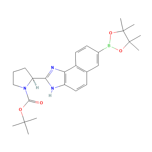 tert-butyl (2S)-2-[7-(4,4,5,5-tetramethyl-1,3,2-dioxaborolan-2-yl)-3H-benzo[e]benzimidazol-2-yl]pyrrolidine-1-carboxylate (CAS: 1309945-27-4) - Related Chemical Product