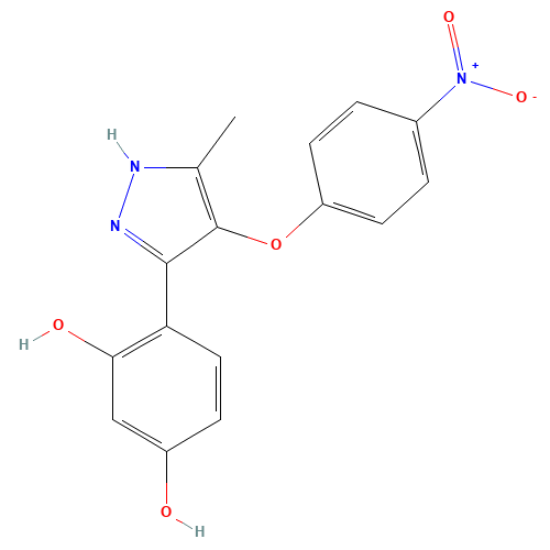 (4Z)-3-hydroxy-4-[5-methyl-4-(4-nitrophenoxy)-1,2-dihydropyrazol-3-ylidene]cyclohexa-2,5-dien-1-one (CAS: 476609-64-0) - Related Chemical Product