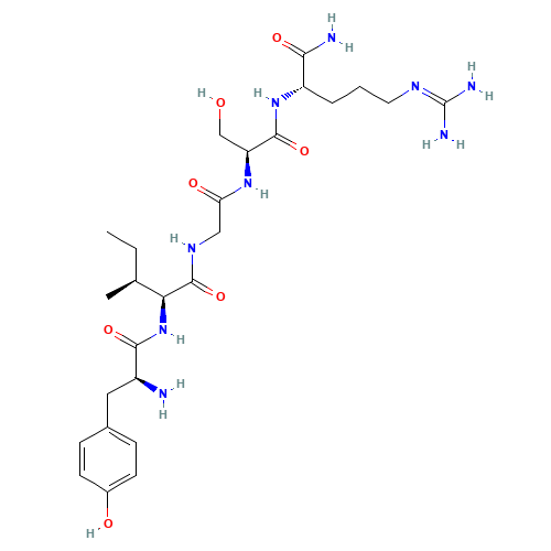 (2S,3S)-N-[2-[[(2S)-1-[[(2S)-1-amino-5-(diaminomethylideneamino)-1-oxopentan-2-yl]amino]-3-hydroxy-1-oxopropan-2-yl]amino]-2-oxoethyl]-2-[[(2S)-2-amino-3-(4-hydroxyphenyl)propanoyl]amino]-3-methylpentanamide (CAS: 110590-65-3) - Related Chemical Product