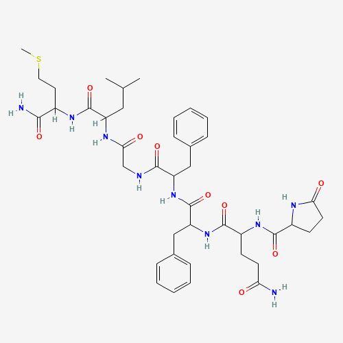 (2S)-N-[(2S)-1-[[(2S)-1-[[2-[[(2S)-1-[[(2S)-1-amino-4-methylsulfanyl-1-oxobutan-2-yl]amino]-4-methyl-1-oxopentan-2-yl]amino]-2-oxoethyl]amino]-1-oxo-3-phenylpropan-2-yl]amino]-1-oxo-3-phenylpropan-2-yl]-2-[[(2S)-5-oxopyrrolidine-2-carbonyl]amino]pentanedi (CAS: 56104-22-4) - Related Chemical Product