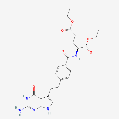 diethyl (2S)-2-[[4-[2-(2-amino-4-oxo-1,7-dihydropyrrolo[2,3-d]pyrimidin-5-yl)ethyl]benzoyl]amino]pentanedioate (CAS: 146943-43-3) - Chemical Structure and Molecular Formula 
