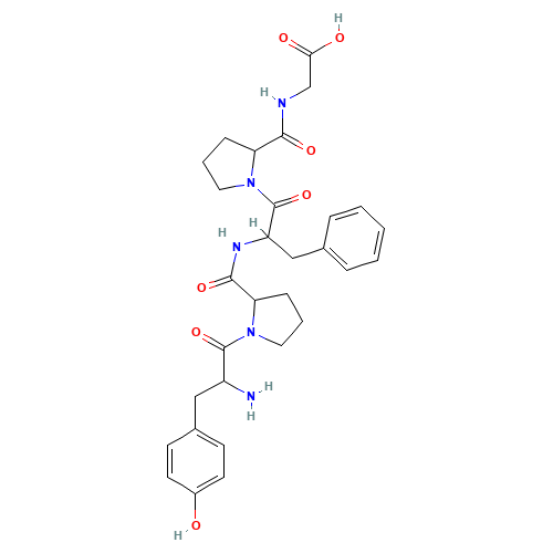 2-[[(2S)-1-[(2S)-2-[[(2S)-1-[(2S)-2-amino-3-(4-hydroxyphenyl)propanoyl]pyrrolidine-2-carbonyl]amino]-3-phenylpropanoyl]pyrrolidine-2-carbonyl]amino]acetic acid (CAS: 72122-63-5) - Related Chemical Product