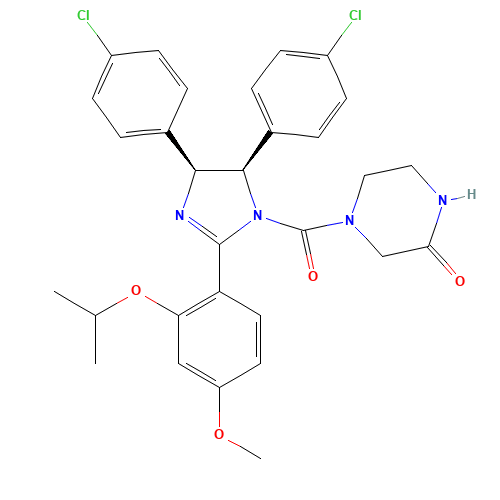 4-[(4S,5R)-4,5-bis(4-chlorophenyl)-2-(4-methoxy-2-propan-2-yloxyphenyl)-4,5-dihydroimidazole-1-carbonyl]piperazin-2-one (CAS: 675576-98-4) - Related Chemical Product