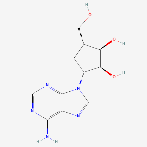 (1R,2S,3R,5R)-3-(6-aminopurin-9-yl)-5-(hydroxymethyl)cyclopentane-1,2-diol (CAS: 19186-33-5) - Chemical Structure and Molecular Formula 