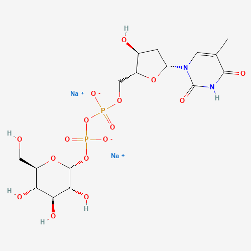 disodium;[[(2R,3S,5R)-3-hydroxy-5-(5-methyl-2,4-dioxopyrimidin-1-yl)oxolan-2-yl]methoxy-[(2R,3S,4S,5R)-1,3,4,5-tetrahydroxy-6-oxohexan-2-yl]oxyphosphoryl] phosphate (CAS: 108393-33-5) - Related Chemical Product
