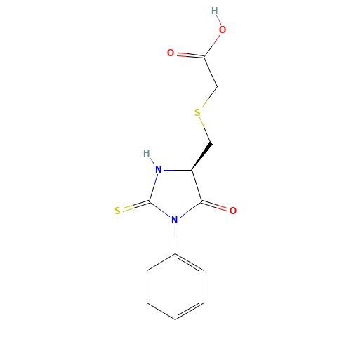 2-[[(4R)-5-oxo-1-phenyl-2-sulfanylideneimidazolidin-4-yl]methylsulfanyl]acetic acid (CAS: 29635-91-4) - Related Chemical Product