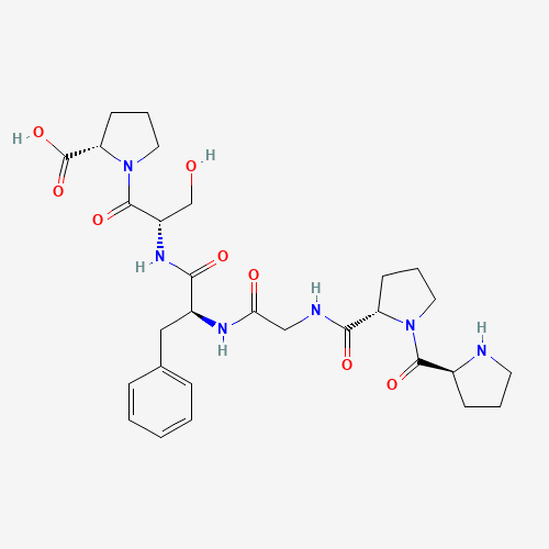 (2S)-1-[(2S)-3-hydroxy-2-[[(2S)-3-phenyl-2-[[2-[[(2S)-1-[(2S)-pyrrolidine-2-carbonyl]pyrrolidine-2-carbonyl]amino]acetyl]amino]propanoyl]amino]propanoyl]pyrrolidine-2-carboxylic acid (CAS: 23828-06-0) - Related Chemical Product
