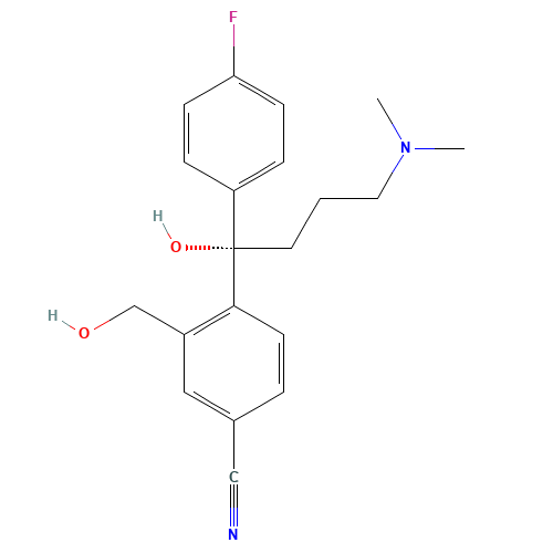 4-[(1S)-4-(dimethylamino)-1-(4-fluorophenyl)-1-hydroxybutyl]-3-(hydroxymethyl)benzonitrile (CAS: 488787-59-3) - Related Chemical Product