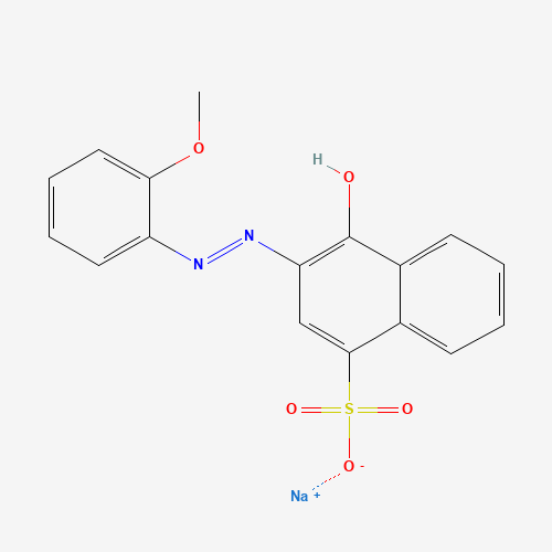 sodium;(3E)-3-[(2-methoxyphenyl)hydrazinylidene]-4-oxonaphthalene-1-sulfonate (CAS: 5858-39-9) - Chemical Structure and Molecular Formula 