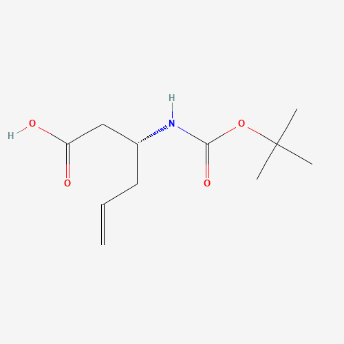 (3R)-3-[(2-methylpropan-2-yl)oxycarbonylamino]hex-5-enoic acid (CAS: 269726-94-5) - Chemical Structure and Molecular Formula 