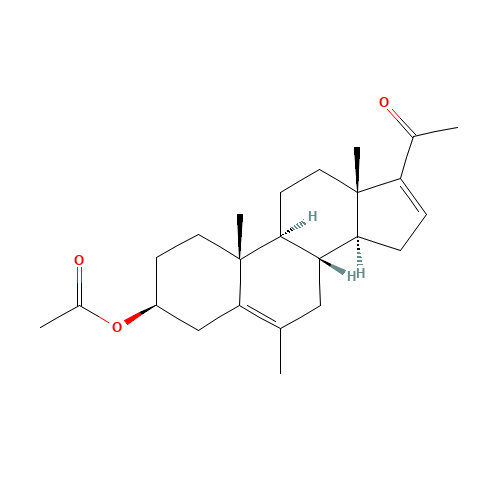 [(3S,8R,9S,10R,13S,14S)-17-acetyl-6,10,13-trimethyl-2,3,4,7,8,9,11,12,14,15-decahydro-1H-cyclopenta[a]phenanthren-3-yl] acetate (CAS: 20867-46-3) - Chemical Structure and Molecular Formula 