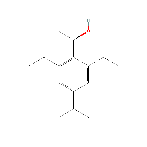 (1R)-1-[2,4,6-tri(propan-2-yl)phenyl]ethanol (CAS: 181531-14-6) - Chemical Structure and Molecular Formula 