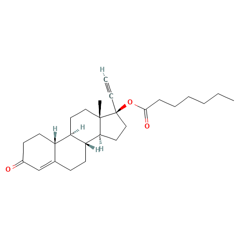 [(8R,9S,10R,13S,14S,17R)-17-ethynyl-13-methyl-3-oxo-1,2,6,7,8,9,10,11,12,14,15,16-dodecahydrocyclopenta[a]phenanthren-17-yl] heptanoate (CAS: 3836-23-5) - Related Chemical Product