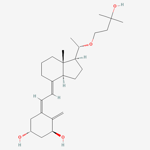 (1R,3S,5Z)-5-[(2E)-2-[(1S,3aS,7aS)-1-[(1S)-1-(3-hydroxy-3-methylbutoxy)ethyl]-7a-methyl-2,3,3a,5,6,7-hexahydro-1H-inden-4-ylidene]ethylidene]-4-methylidenecyclohexane-1,3-diol (CAS: 103909-75-7) - Chemical Structure and Molecular Formula 
