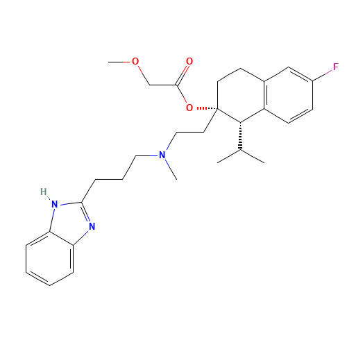 [(1S,2S)-2-[2-[3-(1H-benzimidazol-2-yl)propyl-methylamino]ethyl]-6-fluoro-1-propan-2-yl-3,4-dihydro-1H-naphthalen-2-yl] 2-methoxyacetate (CAS: 116644-53-2) - Related Chemical Product