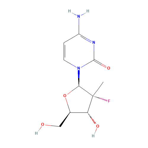 4-amino-1-[(2R,3R,4R,5R)-3-fluoro-4-hydroxy-5-(hydroxymethyl)-3-methyloxolan-2-yl]pyrimidin-2-one (CAS: 817204-33-4) - Related Chemical Product
