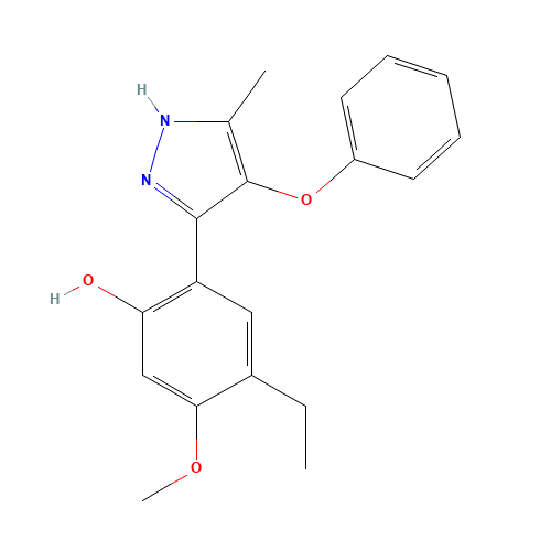 (6E)-4-ethyl-3-methoxy-6-(5-methyl-4-phenoxy-1,2-dihydropyrazol-3-ylidene)cyclohexa-2,4-dien-1-one (CAS: 394228-36-5) - Related Chemical Product