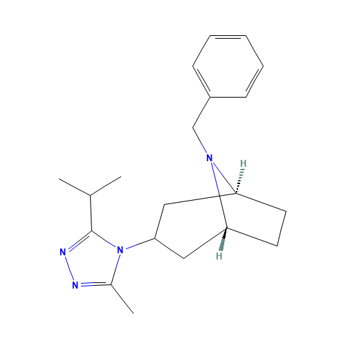 (1S,5R)-8-benzyl-3-(3-methyl-5-propan-2-yl-1,2,4-triazol-4-yl)-8-azabicyclo[3.2.1]octane (CAS: 423165-13-3) - Related Chemical Product