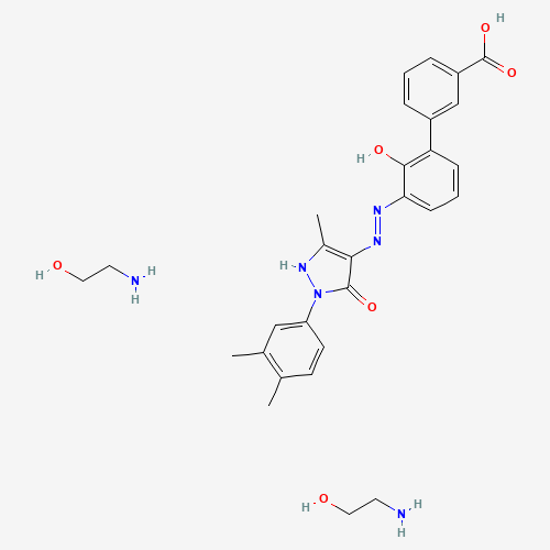 2-aminoethanol;3-[(5E)-5-[[2-(3,4-dimethylphenyl)-5-methyl-3-oxo-1H-pyrazol-4-yl]hydrazinylidene]-6-oxocyclohexa-1,3-dien-1-yl]benzoic acid (CAS: 496775-62-3) - Related Chemical Product