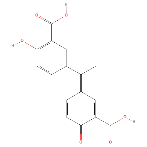 5-[(1E)-1-(3-carboxy-4-oxocyclohexa-2,5-dien-1-ylidene)ethyl]-2-hydroxybenzoic acid (CAS: 69989-75-9) - Related Chemical Product