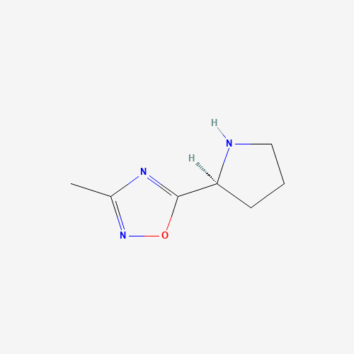 3-methyl-5-[(2S)-pyrrolidin-2-yl]-1,2,4-oxadiazole (CAS: 343246-61-7) - Chemical Structure and Molecular Formula 