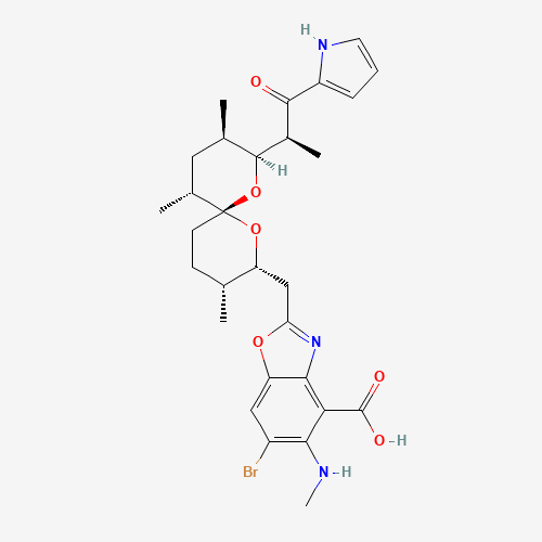 6-bromo-5-(methylamino)-2-[[(2S,3R,5R,6S,8R,9R)-3,5,9-trimethyl-2-[(2S)-1-oxo-1-(1H-pyrrol-2-yl)propan-2-yl]-1,7-dioxaspiro[5.5]undecan-8-yl]methyl]-1,3-benzoxazole-4-carboxylic acid (CAS: 76455-48-6) - Related Chemical Product