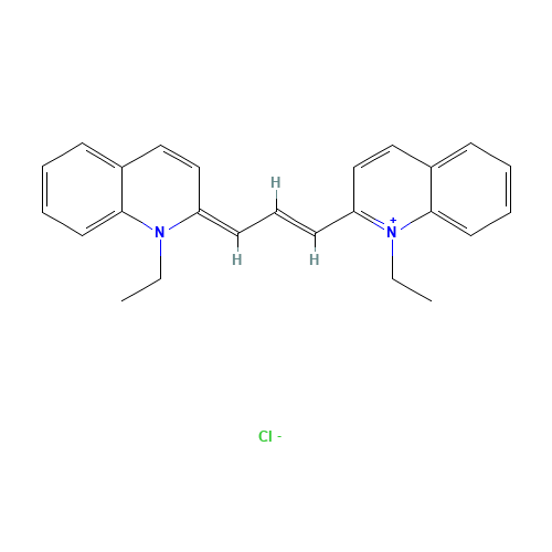 (2E)-1-ethyl-2-[(E)-3-(1-ethylquinolin-1-ium-2-yl)prop-2-enylidene]quinoline;chloride (CAS: 2768-90-3) - Related Chemical Product