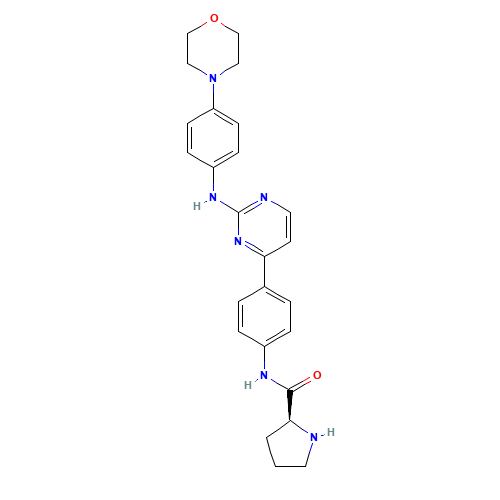 (2S)-N-[4-[2-(4-morpholin-4-ylanilino)pyrimidin-4-yl]phenyl]pyrrolidine-2-carboxamide (CAS: 945755-56-6) - Related Chemical Product