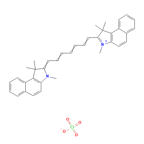 (2E)-1,1,3-trimethyl-2-[(2E,4E,6E)-7-(1,1,3-trimethylbenzo[e]indol-3-ium-2-yl)hepta-2,4,6-trienylidene]benzo[e]indole;perchlorate (CAS: 23178-67-8) - Related Chemical Product