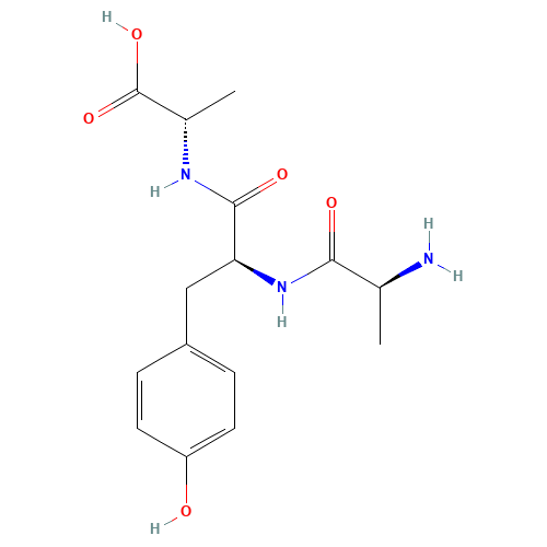(2S)-2-[[(2S)-2-[[(2S)-2-aminopropanoyl]amino]-3-(4-hydroxyphenyl)propanoyl]amino]propanoic acid (CAS: 81075-03-8) - Chemical Structure and Molecular Formula 