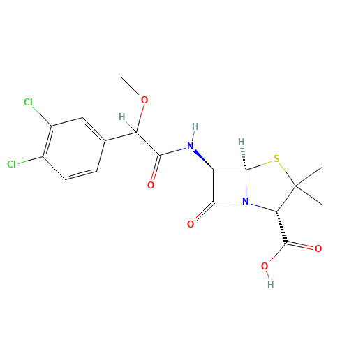 (2S,5R,6R)-6-[[2-(3,4-dichlorophenyl)-2-methoxyacetyl]amino]-3,3-dimethyl-7-oxo-4-thia-1-azabicyclo[3.2.0]heptane-2-carboxylic acid (CAS: 1926-49-4) - Related Chemical Product