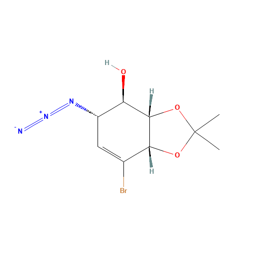 (3aS,4R,5S,7aS)-5-azido-7-bromo-2,2-dimethyl-3a,4,5,7a-tetrahydro-1,3-benzodioxol-4-ol (CAS: 171916-75-9) - Related Chemical Product