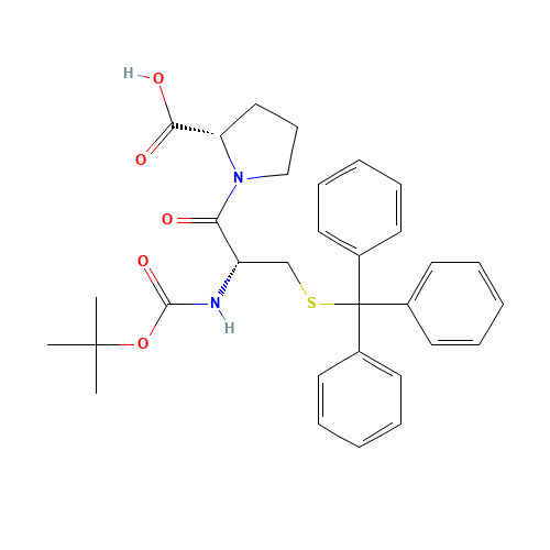 (2S)-1-[(2R)-2-[(2-methylpropan-2-yl)oxycarbonylamino]-3-tritylsulfanylpropanoyl]pyrrolidine-2-carboxylic acid (CAS: 40472-53-5) - Related Chemical Product