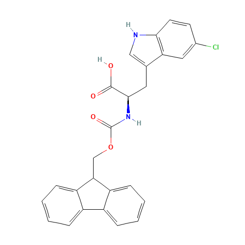 (2R)-3-(5-chloro-1H-indol-3-yl)-2-(9H-fluoren-9-ylmethoxycarbonylamino)propanoic acid (CAS: 1257856-10-2) - Related Chemical Product