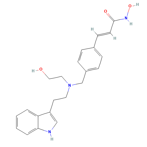 (E)-N-hydroxy-3-[4-[[2-hydroxyethyl-[2-(1H-indol-3-yl)ethyl]amino]methyl]phenyl]prop-2-enamide (CAS: 404951-53-7) - Related Chemical Product